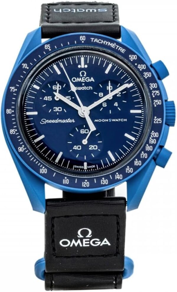 Swatch Omega x Moon Mission to Neptune Speedmaster Blue – Nouveau SO33N100, Bleu, Moderne – Image 3