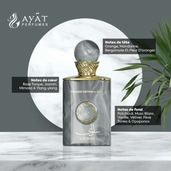 Ayat Perfumes - Eau De Parfum Timeless Edition 100ml - Parfum Femme et Homme - Parfum Dubai - Fabriqué aux Émirats Arabes Unis - Pour Femme (Salwah) – Image 4