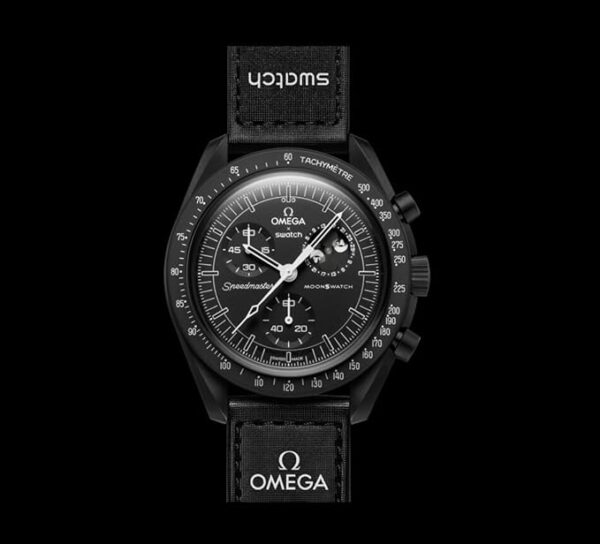 Swatch Montre bracelet Moonswatch Omega x Mission to the Moonphase Snoopy noir, Noir – Image 2