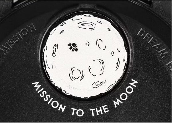 Swatch Montre bracelet Moonswatch Omega x Mission to the Moonphase Snoopy noir, Noir – Image 7