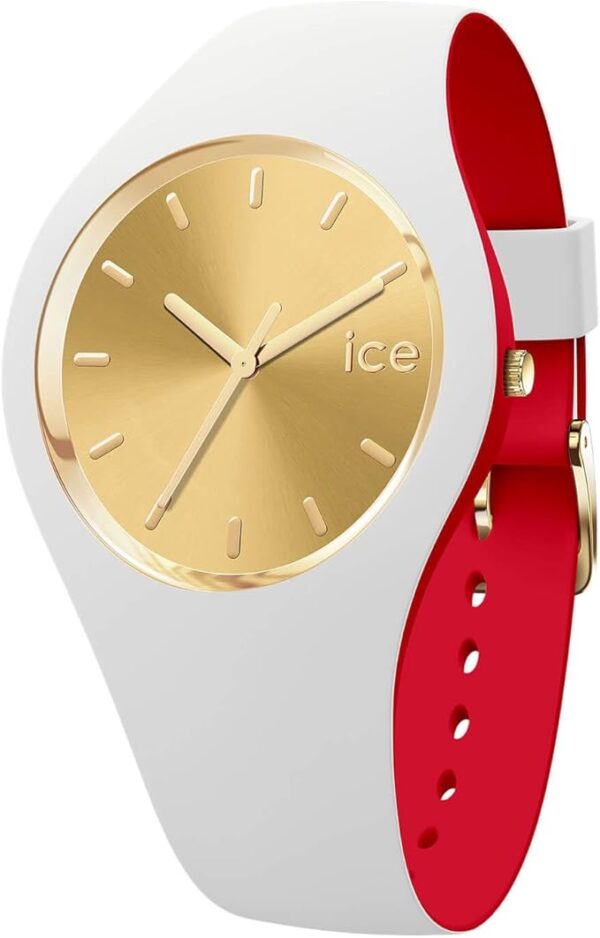 ICE-WATCH - Ice Loulou White Gold Chic - Montre Blanche pour Femme avec Bracelet en Plastique