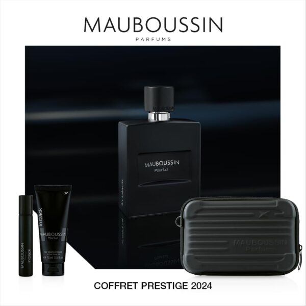 Mauboussin - Coffret Prestige 2024 Pour Lui In Black : Eau de Parfum 100ml, Gel Douche 75ml, Travel Spray 20ml & Sac Bandoulière – Image 5