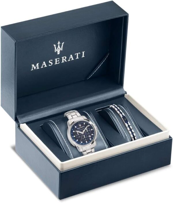 Maserati Successo Montre Homme, Chronographe, et Bracelet en Acier, PVD Bleu- R8851121016 – Image 8