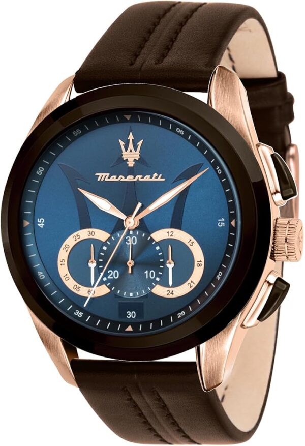 Maserati Montre pour Homme, Collection Traguardo, Mouvement à Quartz, chronographe, en Acier et Cuir - R8871612024 – Image 8