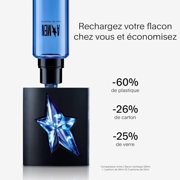 MUGLER A*MEN Eau de Toilette Rechargeable, Parfum pour Homme Boisé Oriental Gourmand, Parfum Masculin – Image 3